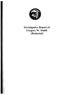 Investigative Report of Gregory W. Smith (Redacted)