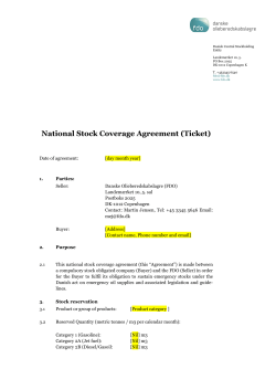 National Stock Coverage Agreement (Ticket)