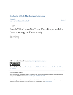 People Who Leave No Trace: Dora Bruder and the French