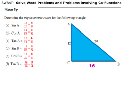 SWBAT: Solve Word Problems and Problems involving Co