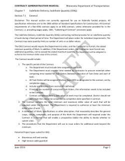 Indefinite Delivery/Indefinite Quantity Implementation Guide