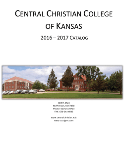 Catalog - Central Christian College of Kansas