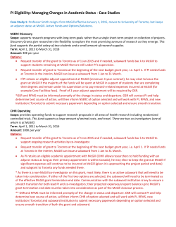 PI Eligibility: Managing Changes in Academic