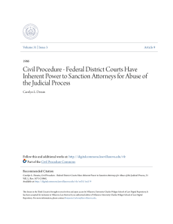 Civil Procedure - Federal District Courts Have Inherent Power to