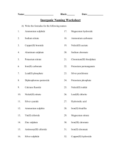Inorganic Naming Worksheet