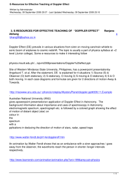 E-Resources for Effective Teaching of Doppler Effect