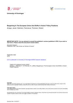 Bargaining in the European Union and Shifts in Actors` Policy
