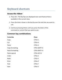 Keyboard shortcuts