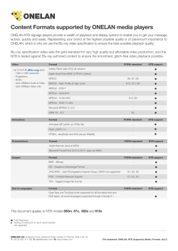 Content Formats supported by ONELAN media players