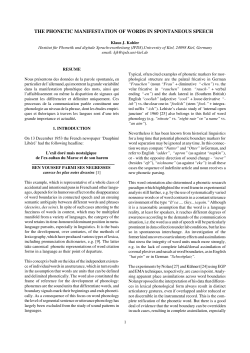 the phonetic manifestation of words in spontaneous