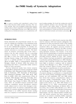 An fMRI Study of Syntactic Adaptation