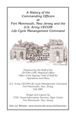 A History of the Commanding Officers at Fort Monmouth, New Jersey