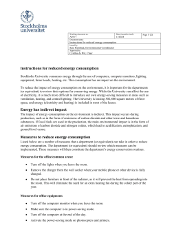 Instructions for reduced energy consumption Energy has indirect