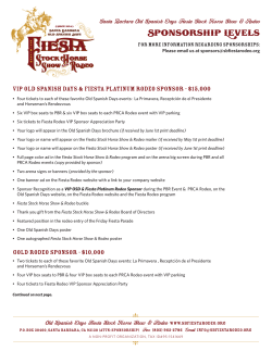 the Fiesta 2016 Sponsorship Levels