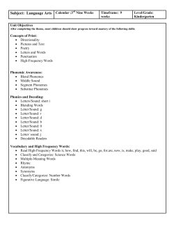 LA third nine weeks lesson plans