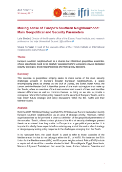 Making sense of Europe`s Southern Neighbourhood: Main