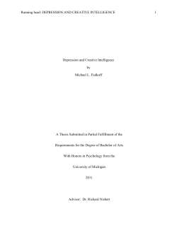 Depression and Creative Intelligence