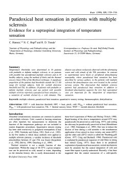 Paradoxical heat sensation in patients with multiple sclerosis