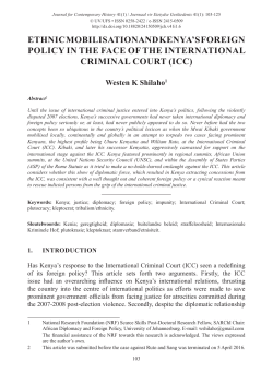 ethnic mobilisation and kenya`s foreign policy in the face of the