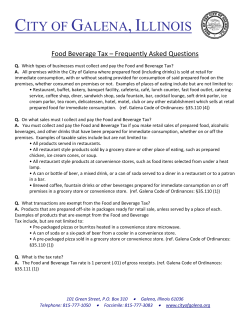 Food Beverage Tax &ndash; Frequently Asked Questions