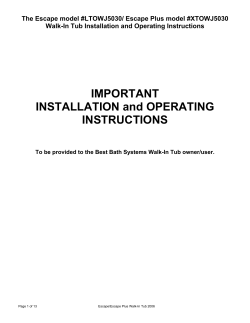 IMPORTANT INSTALLATION and OPERATING