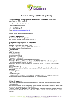 Material Safety Data Sheet (MSDS)