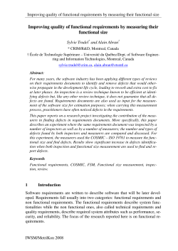Improving quality of functional requirements by measuring their