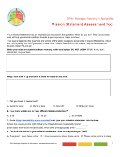 Mission Statement Assessment Tool