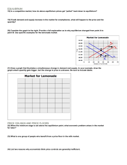 equilibrium price ceilings and price floors