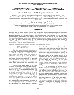 apparent digestibility of diet dominantly comprised of phyllostachys