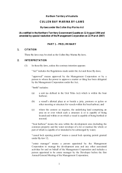 Marina By Laws - Cullen Bay Marina