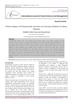 Positive Impact of Extracurricular Activities on University Students in