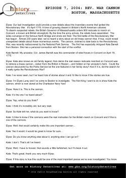 EPISODE 7, 2004: REV. WAR CANNON BOSTON