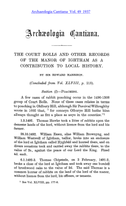 The Court Rolls and other records of the Manor