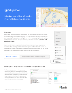Markers and Landmarks Quick Reference Guide