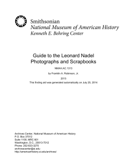 Guide to the Leonard Nadel Photographs and Scrapbooks