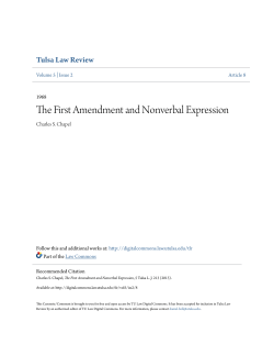 The First Amendment and Nonverbal Expression