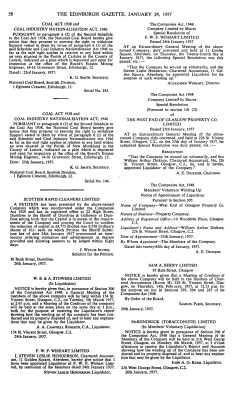 THE EDINBURGH GAZETTE, JANUARY 29, 1957 STEVEN LESLIE