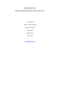 Disseminating Africa: Burdens of representation and the African