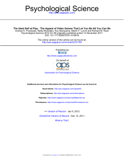 Psychological Science - Self
