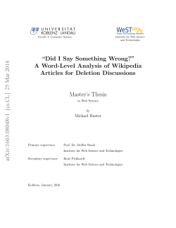 Did I Say Something Wrong? - Institute for Web Science and