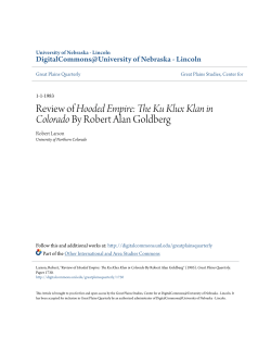 Review of Hooded Empire: The Ku Klux Klan in Colorado By Robert