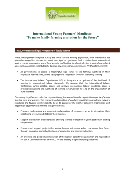 International Young Farmers` Manifesto