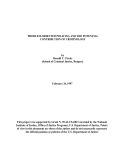 problem-oriented policing and the potential contribution of criminology