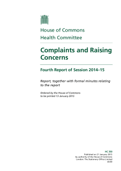 Complaints and Raising Concerns