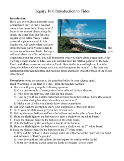 Inquiry 16.0 Introduction to Tides