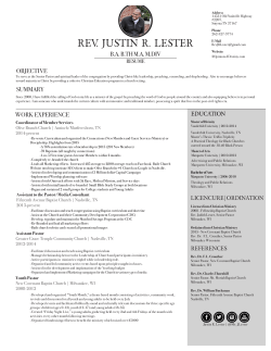 Justin Resume and Cover Letter (1) - Rev. Justin R. Lester