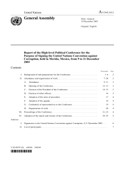 General Assembly - United Nations Office on Drugs and Crime