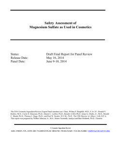 Safety Assessment of Magnesium Sulfate as Used in