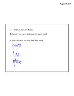 1-1 Points, Lines, and Planes. definition: known words to describe a